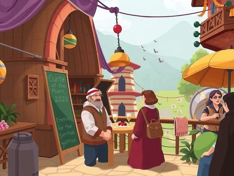 Nutmeg Odyssey community screenshot showing a guild meeting in a virtual marketplace