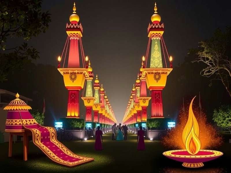 Nutmeg Odyssey Diwali event showing illuminated marketplaces and special festival trading activities